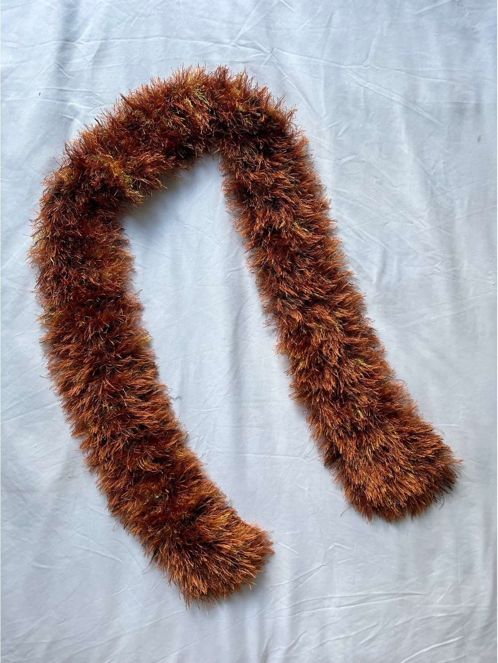 Brown Shag Faux Fur Scarf